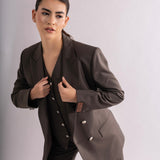 ADRIENNE BLAZER WITH WAISTCOAT & STRAIGHT LEGGED PANTS SET