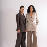 ADRIENNE BLAZER WITH WAISTCOAT & STRAIGHT LEGGED PANTS SET