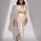 MADONNA BLAZER WITH BRALLETE AND STRAIGHT FIT PANTS SET